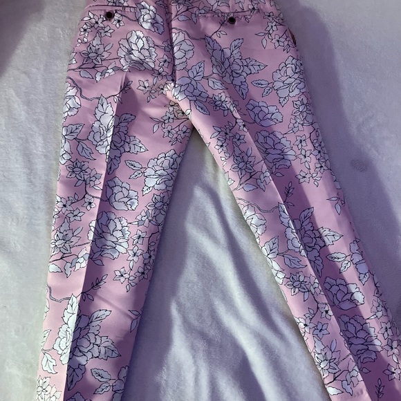 BoohooMAN Pink Floral Slim Fit Pants Men’s Size 28x30 - Picture 5 of 8
